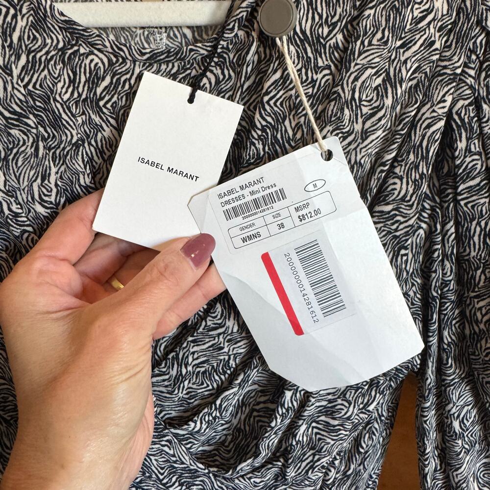 Isabel Marant Ghita Zebra Mini Dress NWT Sold Out $812 - Picture 10 of 12